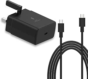 Super Fast Charger for Samsung Galaxy S24/S23/S22/S21/S20 Ultra & S24+/S23+/S22+ 🔌 45W USB-C PD Wall Charger + Type-C to C Cable (1M/1.5M) - 45W Super Fast Charger.